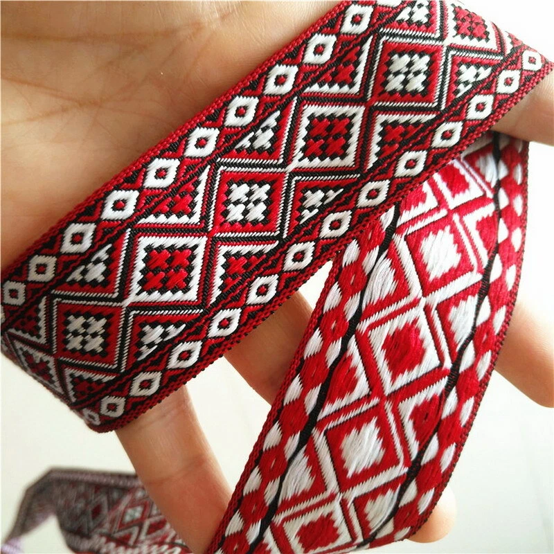 1yard Wine Flower Lace Edge Trim Ribbon Fabric Embroidered Applique Sewing Craft - Image 4 of 4