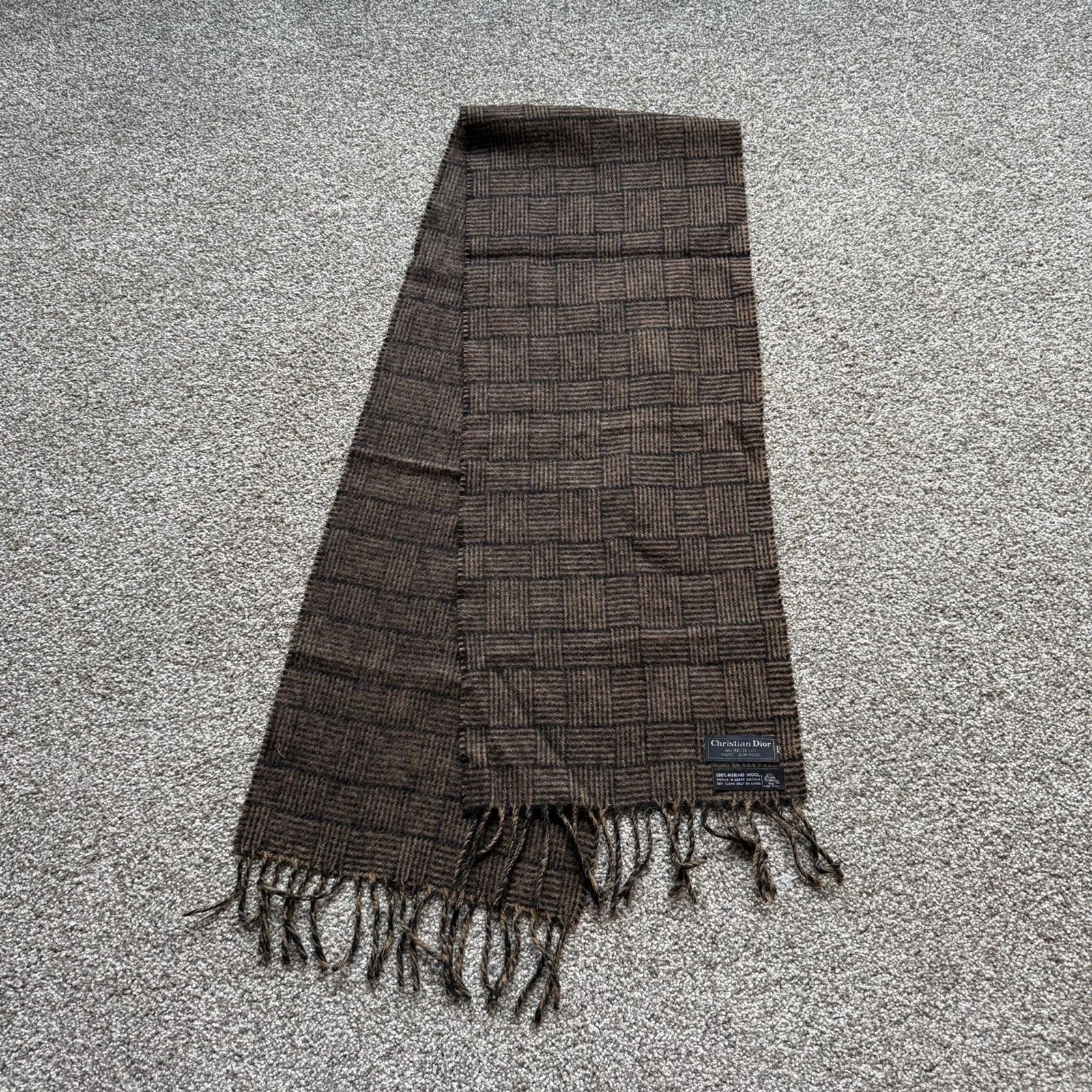 FOULARD MARRON CHRISTIAN DIOR MONSI% LAINE MÉRINOS