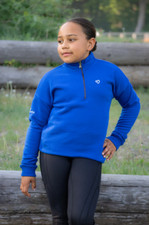 Mochara Kinder Half Zip Sweatshirt Kobaltblau Baumwolle Kids Teens