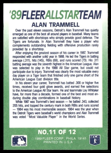 1989 Fleer Baseball All-Stars Complete Insert Set (12) Canseco/Clark - Bild 23 von 24