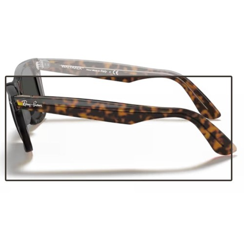 COPPIA di ASTE RayBan WAYFARER 2140 - 1292B1 - Havana su marrone traspa - 150 mm - Foto 2 di 3