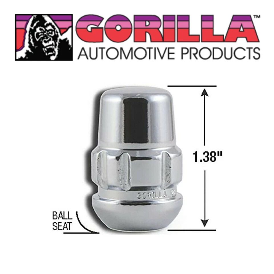 Tuercas de bloqueo Gorilla cromadas para Honda Acura Radius Ball Stock rueda OEM 12x1,5 Foto 4 de 4
