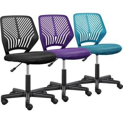 Sedia da Ufficio Ergonomica Senza Braccioli a Rotelle Girevole