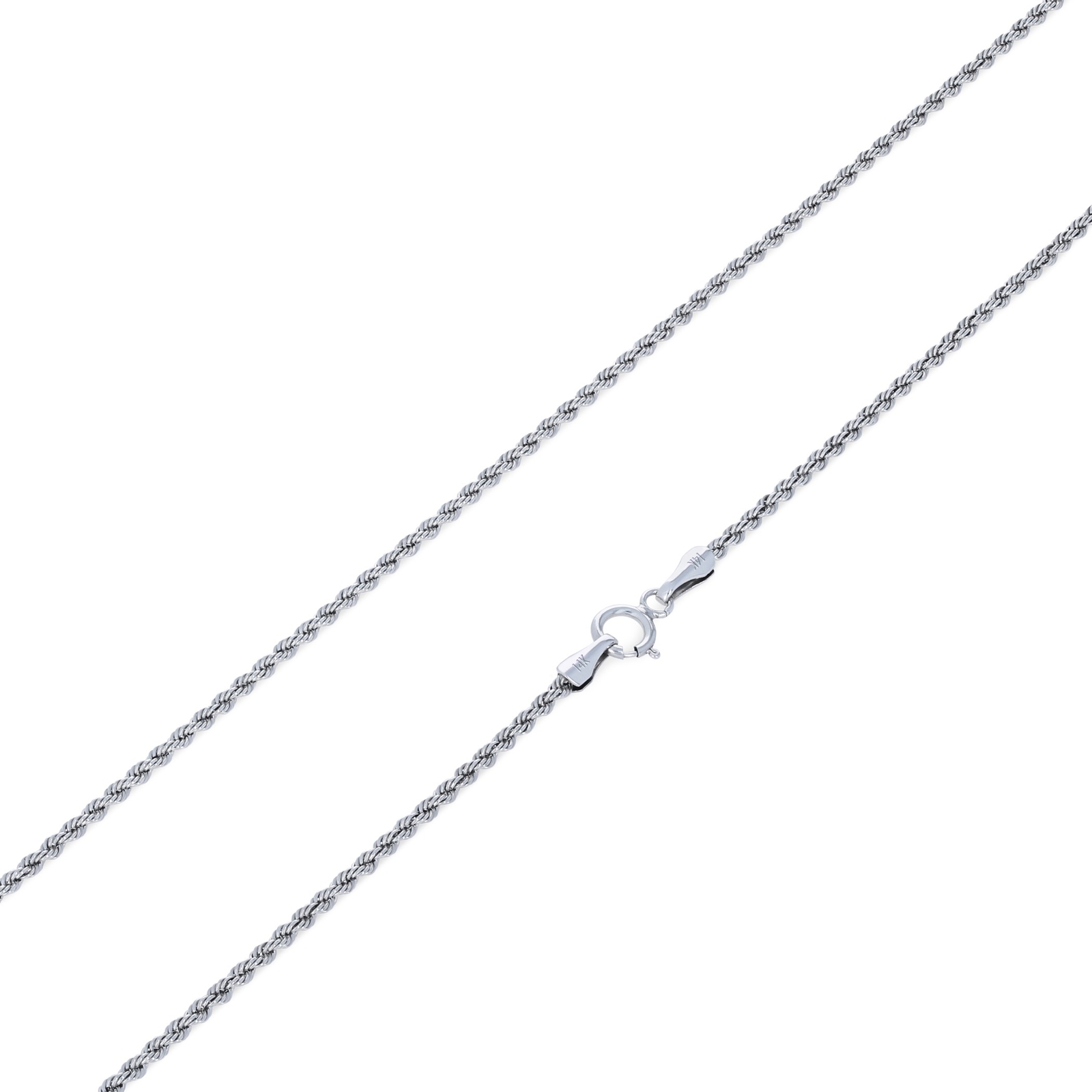 3.75mm Diamond-Cut Rope Chain Necklace in 14K White Gold