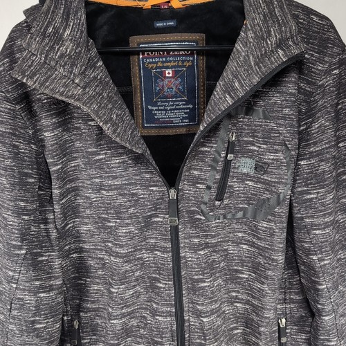 Point Zero Dry Tech Mens Sz L Black Marble Full Zip Lined Cold Weather Jacket - Picture 4 of 21
