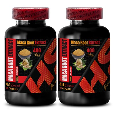 MACA ROOT EXTRACT 400MG for Energy and Stamina - Organic Supplement - 2Bot 180Ca