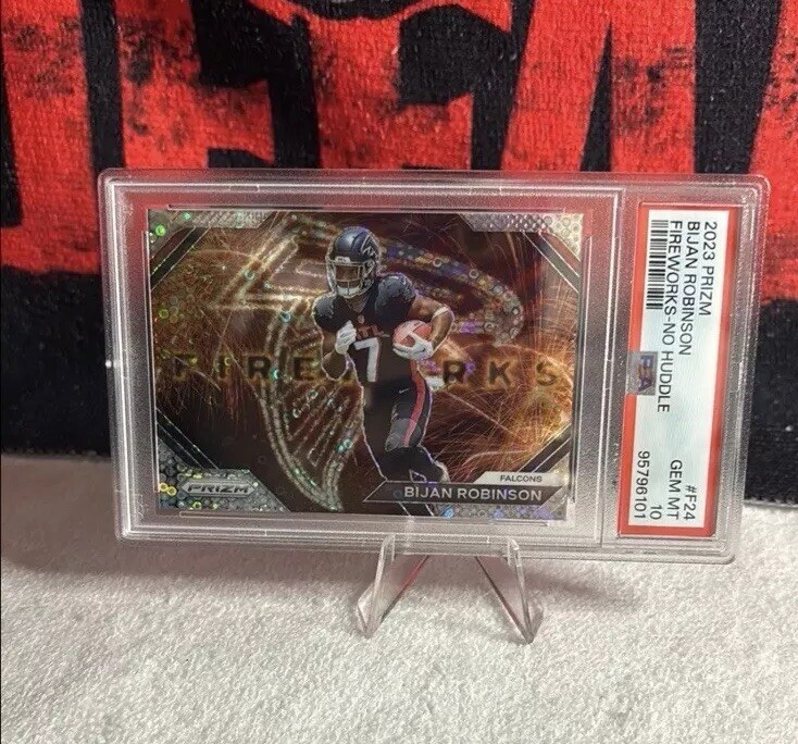 Bijan Robinson 2023 Panini Prizm Fireworks PSA 10 Disco