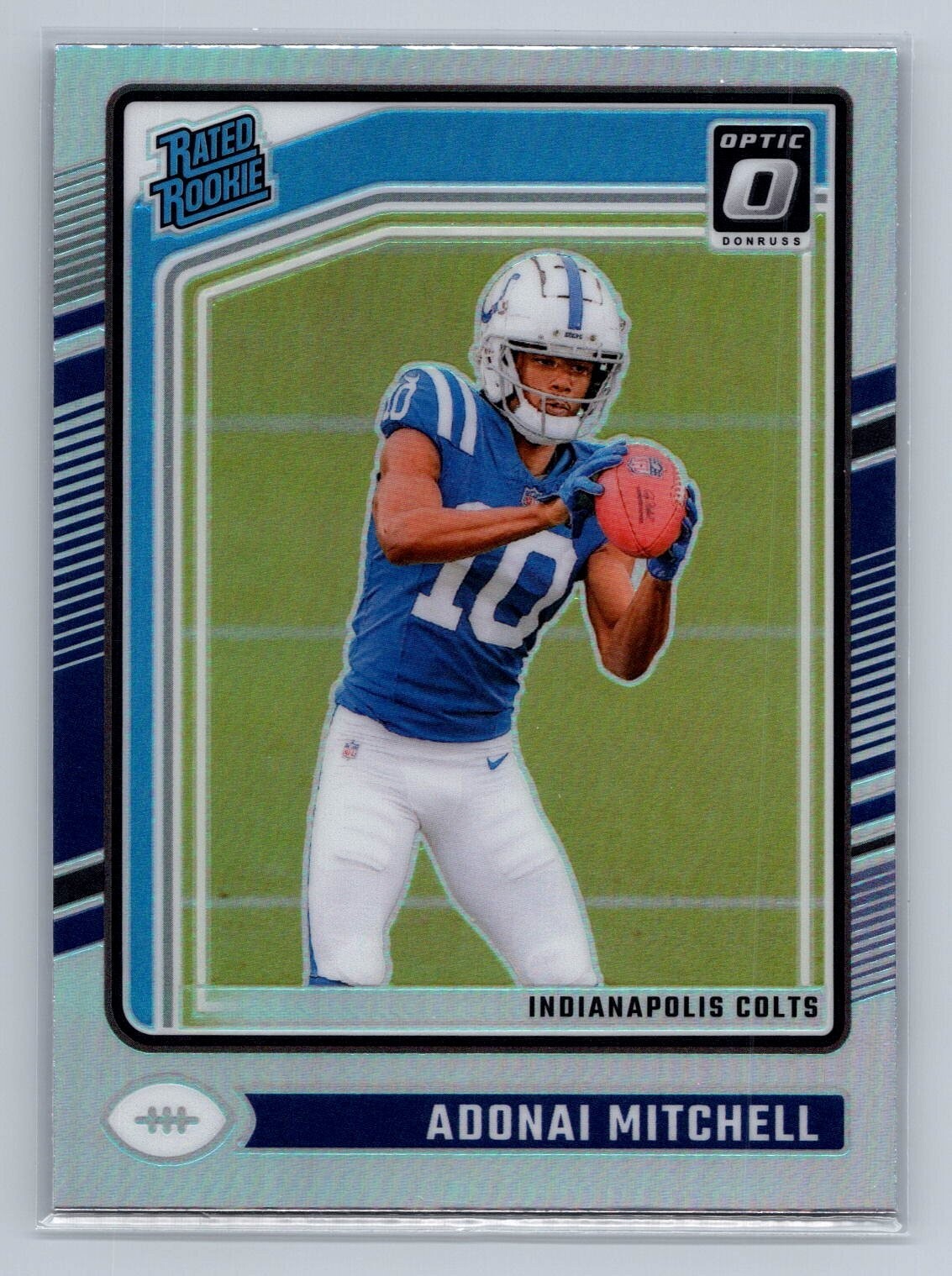 2024  Donruss - Rated Rookie Adonai Mitchell #343 Optic Preview Holo Prizm (RC)