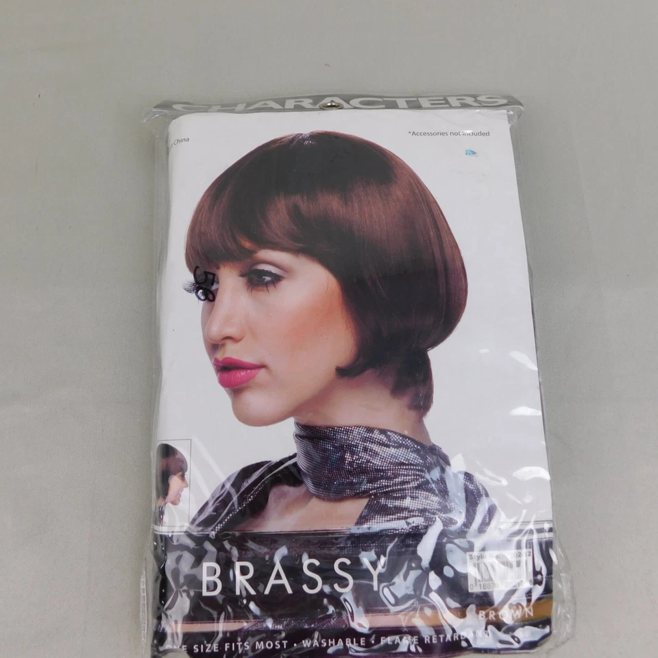 角色黄铜合成假发万圣节服装配件棕色鲍勃 #3409 — 第 2/4 张图片