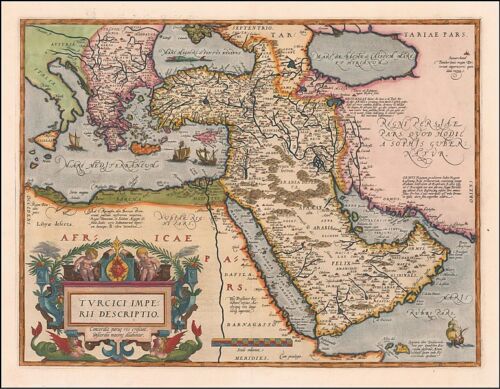 aprox. 1592 mapa del Imperio Otomano por Abraham Ortelius Giclee impresión en lona - Imagen 1 de 1