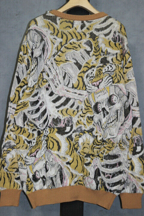 New WACKO MARIA TIM LEHI Jacquard Knit Cardigan L Size Tim New WACKO MARIA TIM LEHI Jacquard Knit Cardigan L Size Tim