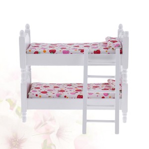 Mini Lit Superpose En Bois Pour Enfants Simulation Maison 1 12 Jouet De Jeu De Ebay