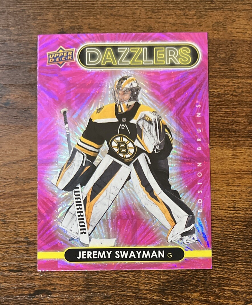 2021-22 Upper Deck Series 1 Dazzlers Pink Jeremy Swayman #DZ-4 Rookie RC Bruins