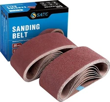 S SATC 3x18 Sanding Belts 20PCS Belt Sander Paper Aluminum Oxide (3 Inch 