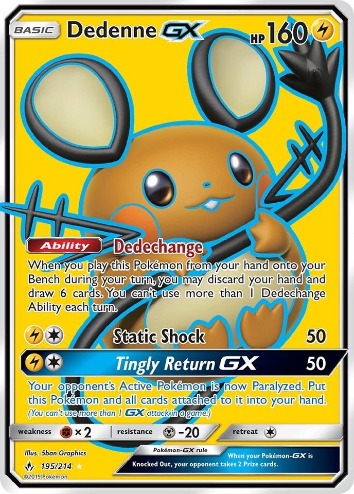 Dedenne GX 195/214 Sm-Unbroken Bonds for sale | eBay