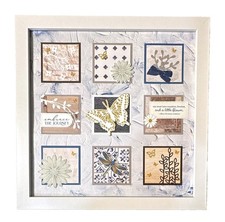 Handmade Wall Art White Framed Decor Gift Mountable Ready To Hang Square 13x13