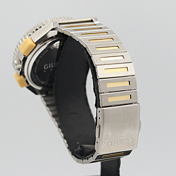 Seiko Spirit Giugiaro Design 7T12-0AZ0 Silver/Yellow Watch Seiko Spirit Giugiaro Design 7T12-0AZ0 Silver/Yellow Watch