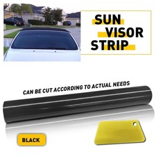 Universal Windshield Banner Matte Black Vinyl Decal Sun Strip 1060inch Exd
