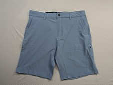 NEW Men's Hurley Trek Hybrid Shorts 4-Way Stretch Size 34 Blue 9" Inseam Hiking