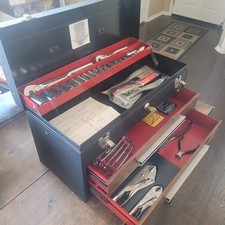 Rare Craftsman Wood Grain Tool Box Rally Chest Wnos Ratchets Sockets Wrenches