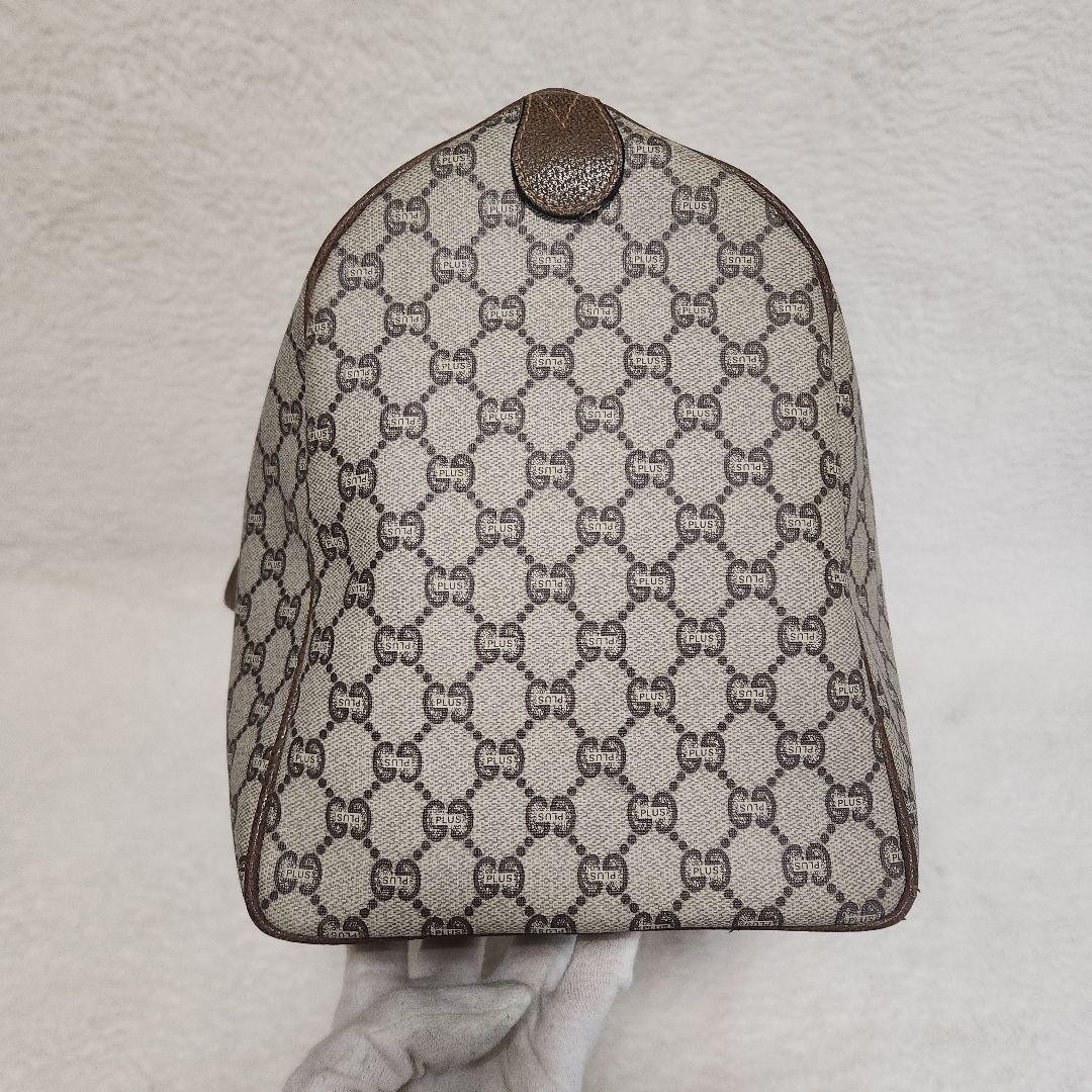 GUCCI Old GG Supreme Boston Bag Unisex Leather Travel Luggage Vintage Brown thumbnail 5