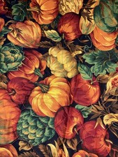 AUTUMN HALLOWEEN QUILTED Fabric VINTAGE 1990 s 43 x60 CRANSTON VIP PRINTWORKS