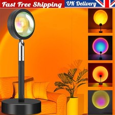 Sunset Lamp LED Projection Sun Rainbow 9 Colors Remote Atmosphere Night Light UK