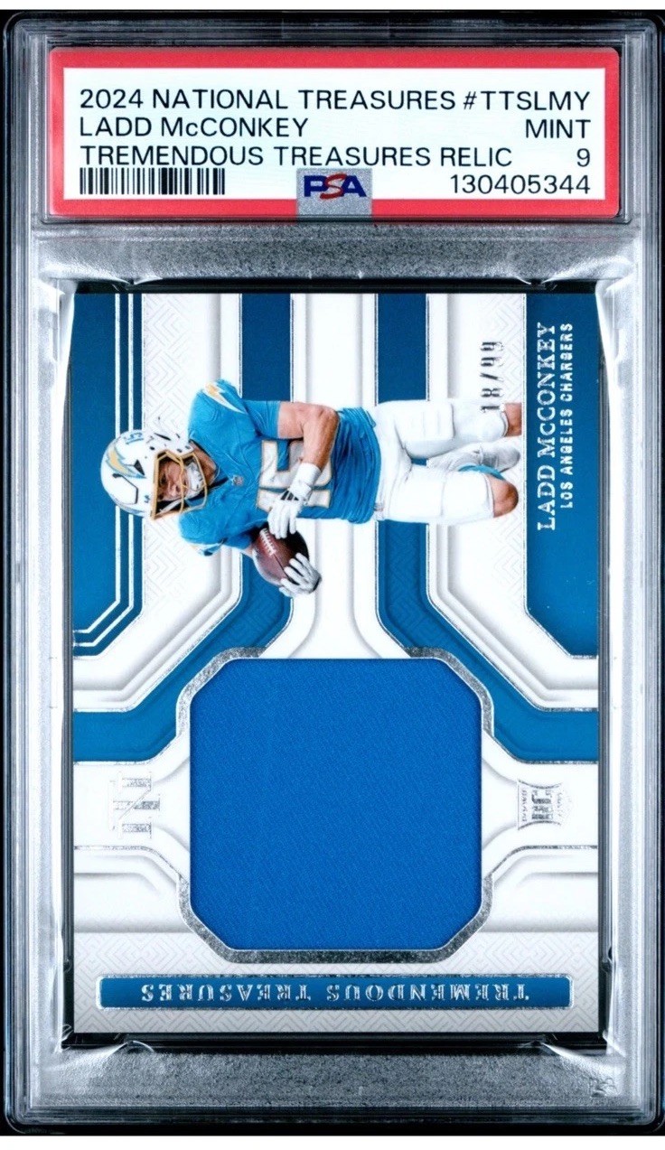 2024 NATIONAL TREASURES TREMENDOUS TREASURES RELICS LADD MCCONKEY RC /99 PSA 9