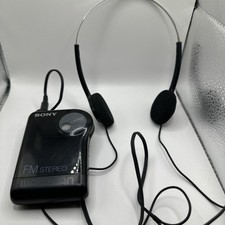 Vintage Black Sony Walkman Radio with Headphone SRF-26