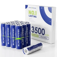 ™ Lithium Batteries AA 160 Pack, 3500mAh NO.1 Lasting 1.5V Double A Lithium B...
