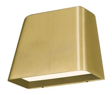 5.5 Inch Brushed Brass LED Wall Sconce, Modern Indoor Outdoor Wall Light