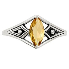 Natural Citrine 925 Sterling Silver Ring s.8 Jewelry R-1727