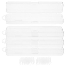 4 Pcs Transparent Storage Box Portable Straw Case Straws Container