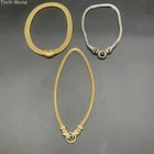 Vintage 1980s 1990s Mesh Costume Jewelry Lot 3 Gold Silver Tone Necklaces