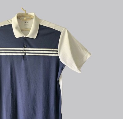 Adidas Golf Men's Blue White Stripe ClimaCool Performance Size XL Sportswear