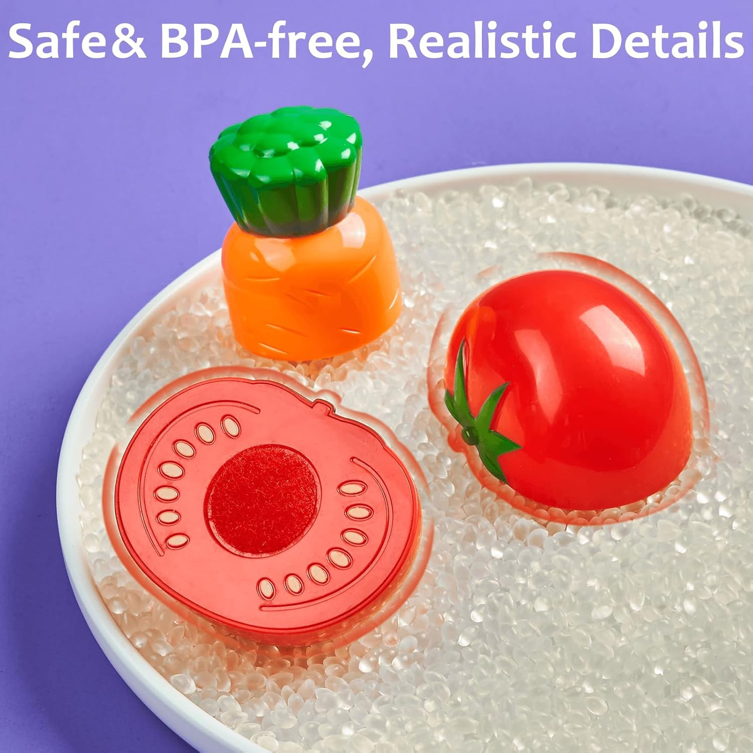 Pretend Play Food for Kids Kitchen - 78Pc Cutting Toy with Storage Bag, Toys Veg