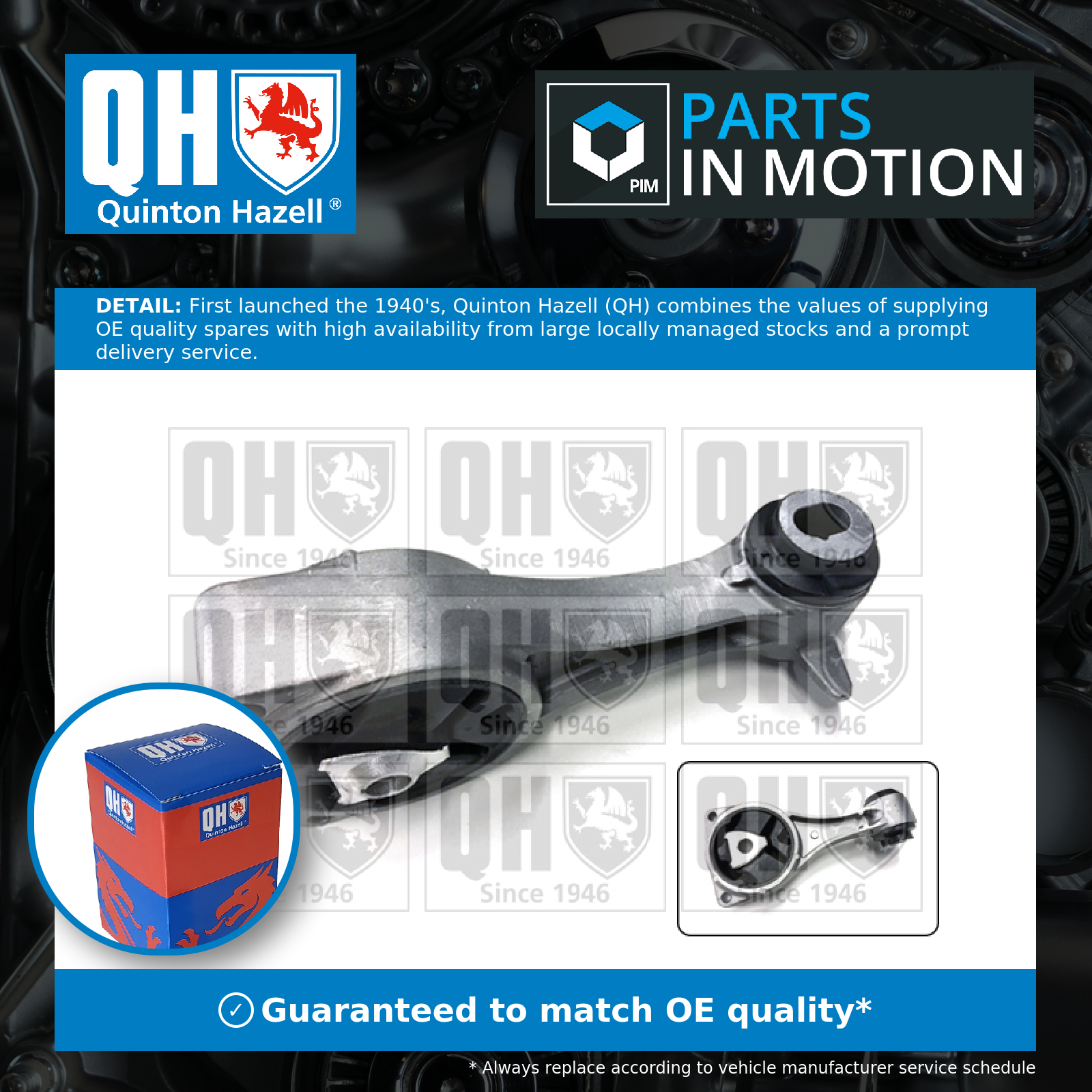 Engine Mount Front Upper, Right EM4791 Quinton Hazell Mounting 113560001R New