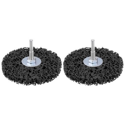 2pcs Paint Stripping Disc Drill Attachment 4'' x 1/2'' with 1/4'' Shaft Strip Clean