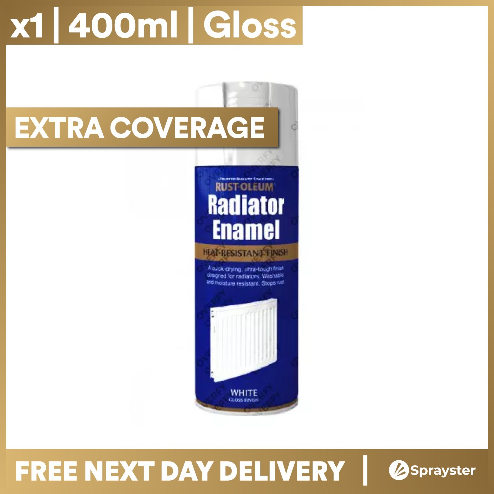Rust-Oleum Gloss White Radiator Enamel Spray Paint 400ml