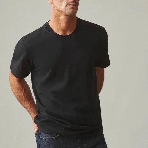 American Giant Black Cotton T Shirt Crew Neck Basic Made in USA Mens Size M