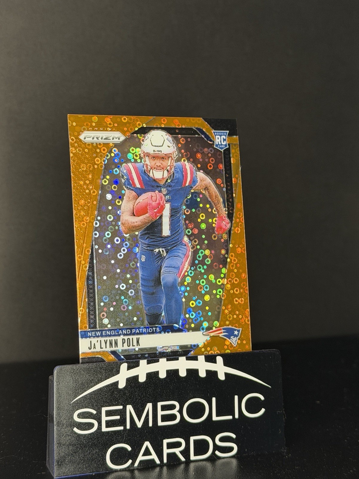 2024 Panini Prizm Ja’Lynn Polk Rookie Orange Disco Prizm #339 Patriots RC SA1