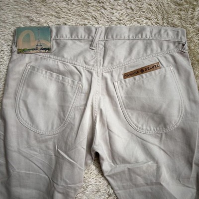 Evisu Yamane Deluxe Cotton Pants Paris Store Memorial Patch Beige Men JPN Limite