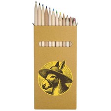 12 x 'Beach Donkey' Long 178mm Coloured Pencils / Pencil Set PE00076251
