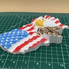 Patriotic USA Map Wall Plaque American Flag Print Bald Eagle Painted Plastic — photo 3