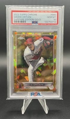 Shohei Ohtani 2022 Topps Chrome Sapphire Edition Gold /50 #660 PSA 10 POP 19