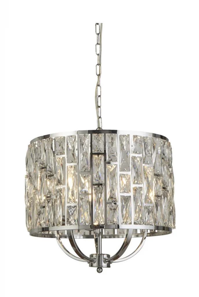 Ceiling Light Silver Bijou 5 Chrome Chandlier Crystal Glass Searchlight 6585-5CC
