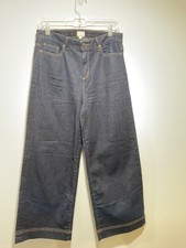 Ann Mashburn Wide Leg High Rise Denim Trouser Pants Jeans Blue Size 28