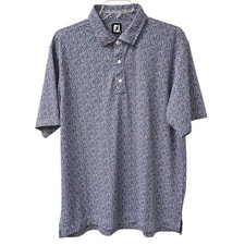 FootJoy FJ ProDry Golf Polo Mens XL Blue Pink Confetti Print Performance Shirt