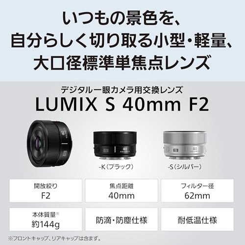Panasonic LUMIX S 40mm F2 Silver S-S40 L Mount Full Frame Compact