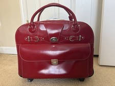 McKleinUSA Roseville Leather Detachable-Wheeled Laptop Briefcase In Red